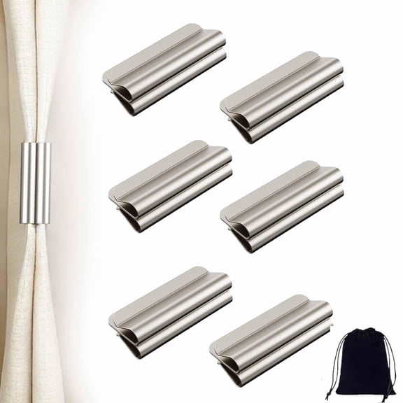 Magnetic Curtain Clips,Magnetic Blackout Curtain Clips Magnetic Closure, No-Drill Detachable Metal Weight Buckles, Privacy Protectio, for Home, Bedroom & Outdoor Patio