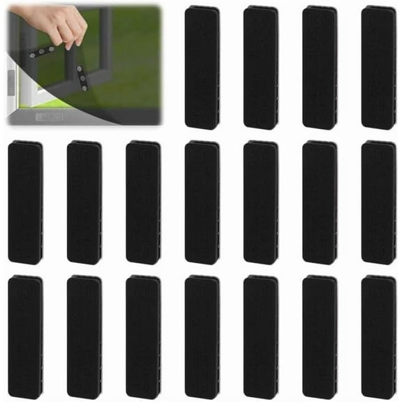 Magnetic Curtain Closure, 18 Pairs Self-Adhesive Blackout Blind Magnets Curtain Fixing Clips to Hold Curtains Closed (Black)