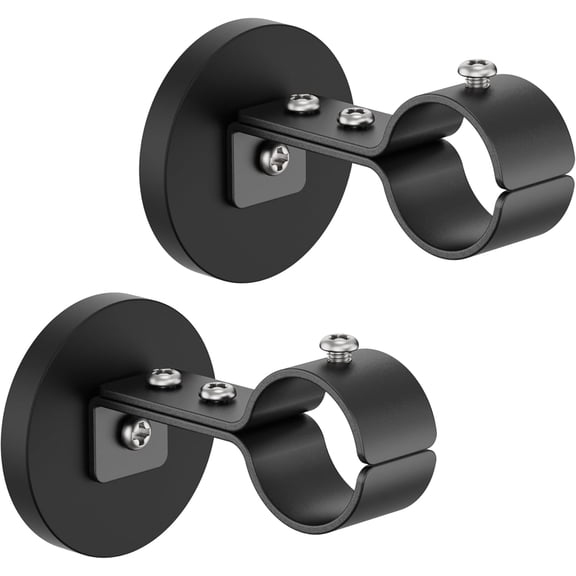 Magnetic Curtain Rod Brackets,Heavy Duty Magnet Curtain Rod Bracket for Metal Doors,2PCS Anti-scratch Curtain Holders for Hanging Window Rods Café Rods Spring Tension Rods
