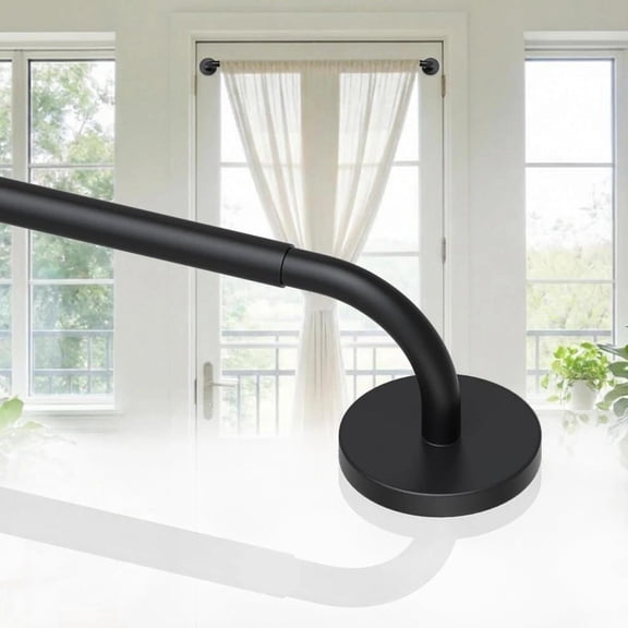 Magnet Curtain Rod 1/2 Inch for Metal Doors, 18 to 30 Inch Magnetic Curtain Rod