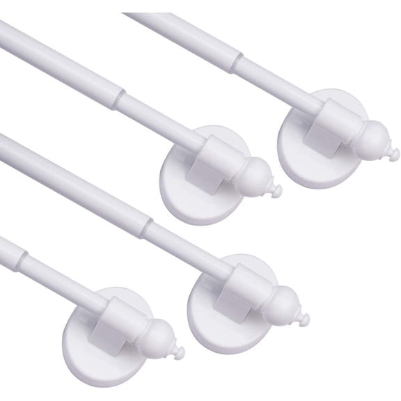 Magnetic Curtain Rods for Metal DoorsMulti-Use Adjustable Appliance Windows Iron Steel Places9-16 InchWhite4 Pack