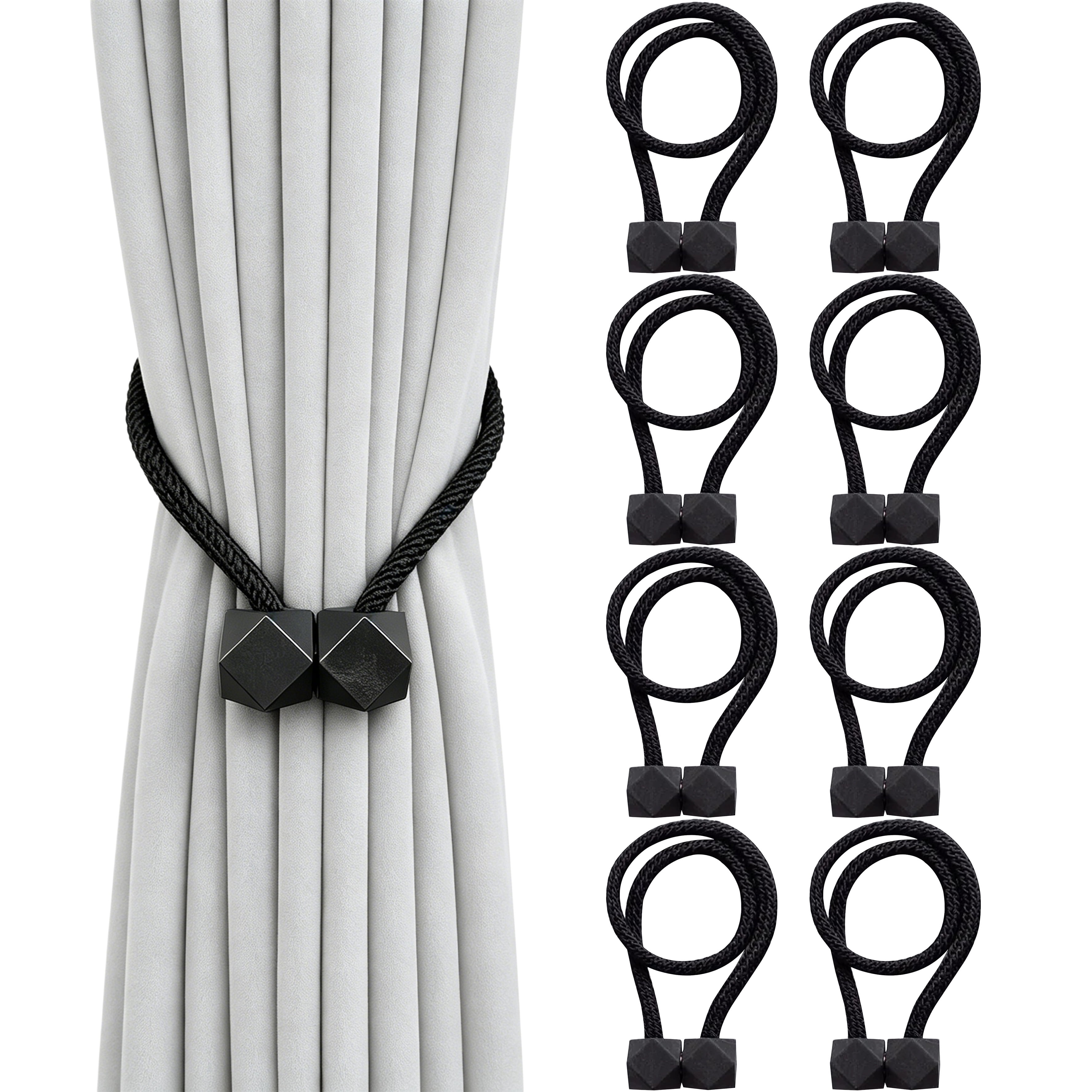 8 Pack Magnetic Curtain Tiebacks, Geometric Cube Magnet Rope Curtain ...