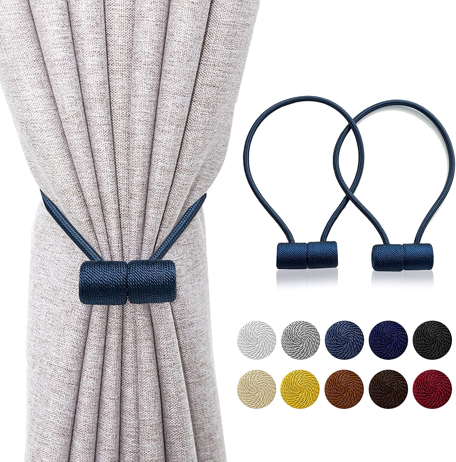 Magnetic Curtain Tiebacks 2 Pack Modern Upgraded 16 Inch Strong Magnet