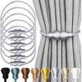 thumbnail image 1 of Magnetic Curtain Tiebacks 6Pack Outdoor Curtain Tie Backs Rope Decorative Magnetic Curtain Holders for Drapes Window Treatment Holdbacks, Grey, 1 of 11