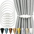 thumbnail image 1 of Magnetic Curtain Tiebacks 6Pack Outdoor Curtain Tie Backs Rope Decorative Magnetic Curtain Holders for Drapes Window Treatment Holdbacks, White, 1 of 11