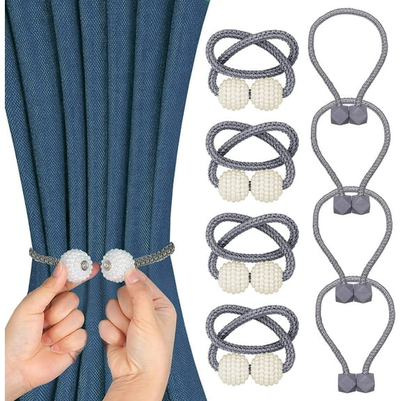 Magnetic Curtain Tiebacks for Curtains - 8Pcs Tie Backs for Curtains Holders Outdoor Curtain Tiebacks Magnetic - Drape Tiebacks Decorative Tie Backs for Home, Window, Kitchen Curtain Ties for Drapes