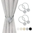 thumbnail image 1 of Magnetic Curtain Tiebacks, Gold Curtain Holders for Drapes, Stronge Magnet Drapery Curtain Ties Set of 2, Boho Rope Curtain Holdbacks, 1 of 9