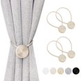 thumbnail image 1 of Magnetic Curtain Tiebacks, Gold Curtain Holders for Drapes, Stronge Magnet Drapery Curtain Ties Set of 2, Boho Rope Curtain Holdbacks, 1 of 9