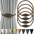 thumbnail image 1 of Magnetic Curtain Tiebacks Rope Modern Handmade Curtain Tie Backs Decorative Drapes Weave Holdbacks for Window Décor, Black, 1 of 6