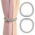 thumbnail image 1 of Magnetic Curtain Tiebacks Tie Backs Holdbacks Buckle Clips Accessory Curtain Rods Accessoires (A Pair) (Gray), 1 of 5