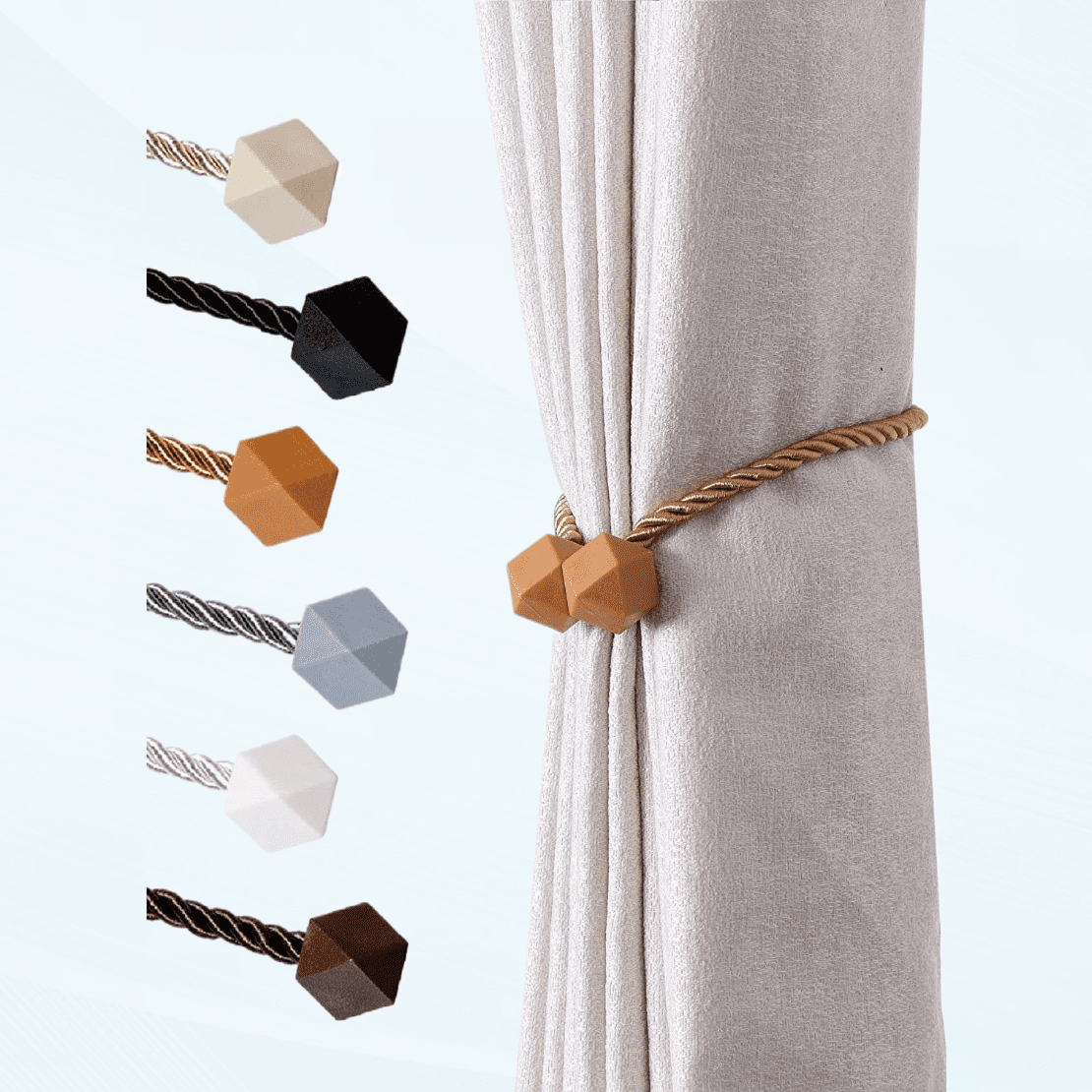 Magnetic Curtain Tiebacks- Upgrade 2022 with a Thicker Twist Rope ...