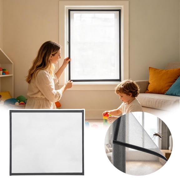 Magnetic Cuttable Window Screen Mesh Fine Bug Prevention Net Self Adhesive Frame For Sliding Casement Window Household Indoor Mosquito Insect Barrier Supply