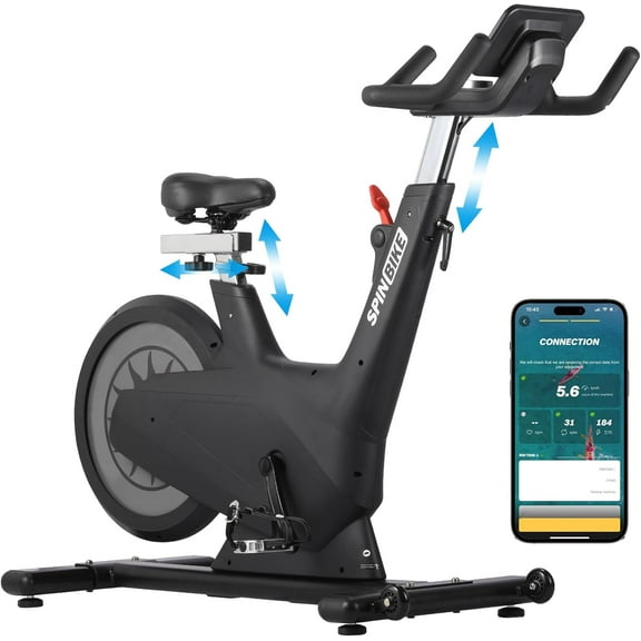 Magnetic Cycling Exercise Bike, Smart Connect Workout Bike with Magnetic Resistance, Stationary Bikes with Speed Monitor & Adjustable Seat, Indoor Exercise BikeBlue toothConnectivity