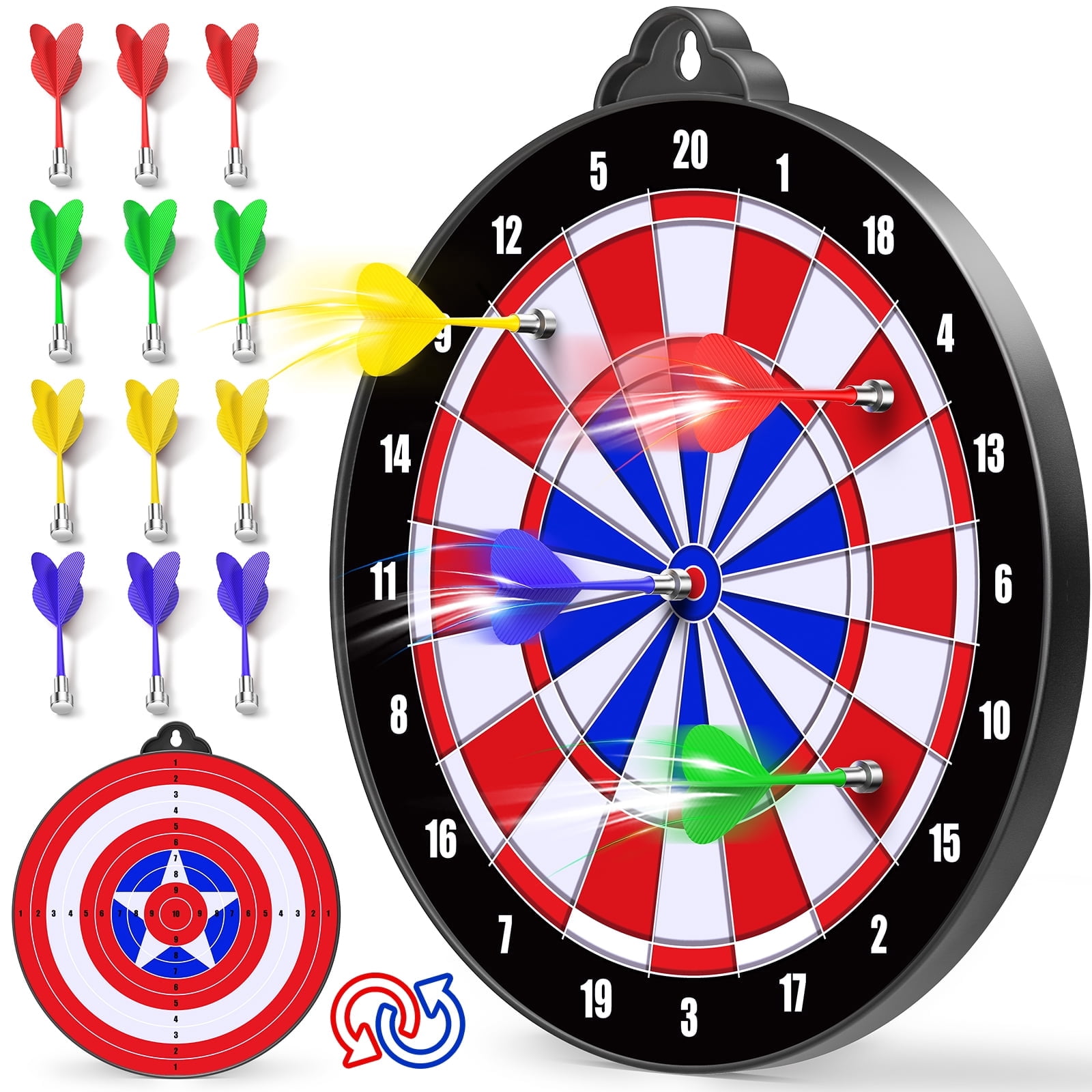 Magnetic Dart Board - 12pcs Magnetic Darts - Excellent Indoor Game and Party Games - Gifts for 5 6 7 8 9 10 11 12 Year Old Boy Kids
