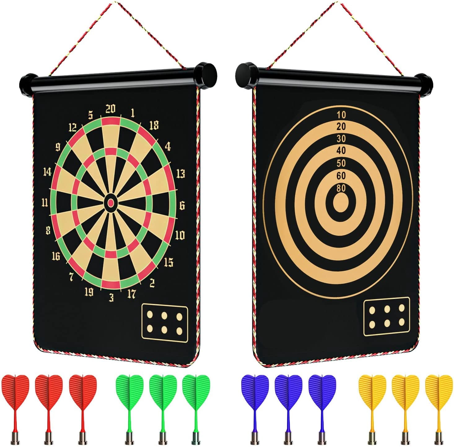 Magnetic Dart Board Outdoor Game for Kids with 12 Darts, Best Toys Gifts for Teenage Boys Girls Age 5 6 7 8 9 10 11 12 13 14 15 16 Years