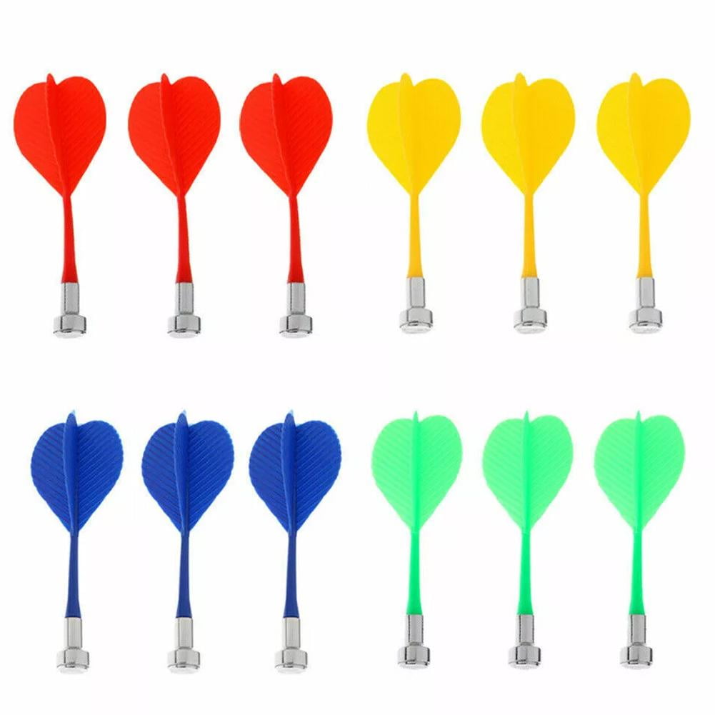 24-Pack Plastic Tip Magnetic Darts - Safe Replacement Darts For Magnetic Dartboards (4 Colors)