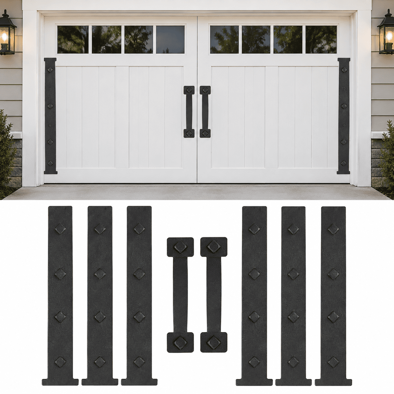 Magnetic Decorative Garage Door Hinges Hardware Kit Attractive Curb