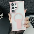 thumbnail image 1 of Magnetic Designed Case for Samsung Galaxy S24 Ultra with Hidden Kickstand, Compatible with MagSafe, Grade Drop Tested Shockproof Clear Slim Lens Plating Protective Case for Galaxy S24 Ultra,Pink, 1 of 5