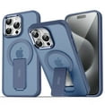 thumbnail image 1 of Magnetic Designed Case for iPhone 13 with Hidden Kickstand, Compatible with MagSafe, Grade Drop Tested Shockproof Clear Slim Lens Plating Protective Case for iPhone 13,Darkblue, 1 of 9