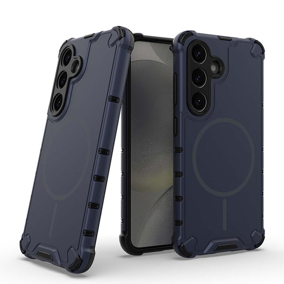 Magnetic Designed for Samsung Galaxy S24 Case, Drop Protection Heavy Duty Case Compatible with Magnetic Chargers, Raised Camera Corners Protection Cover for Samsung Galaxy S24, Darkblue