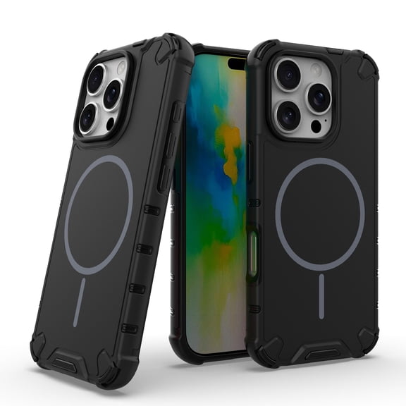 Magnetic Designed for iPhone 11 Pro Max Case, Drop Protection Heavy Duty Case Compatible with Mag-Safe Charging, Raised Camera Corners Protection Cover for iPhone 11 Pro Max, Black