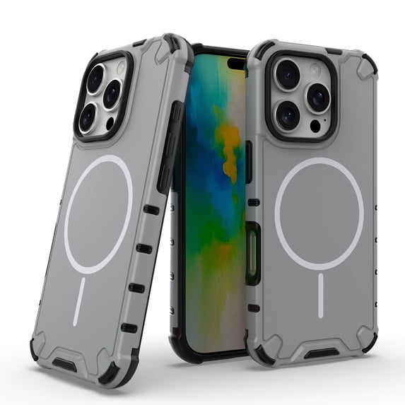 Magnetic Designed for iPhone 11 Pro Max Case, Drop Protection Heavy Duty Case Compatible with Mag-Safe Charging, Raised Camera Corners Protection Cover for iPhone 11 Pro Max, Lightgray