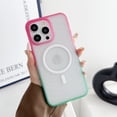 thumbnail image 1 of Magnetic Designed for iPhone 12 Case, [Compatible with Magsafe][Military Grade Drop Protection] Protective Shockproof Translucent Matte Slim Phone Case for iPhone 12, Rose+Green, 1 of 10