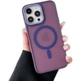 thumbnail image 1 of Magnetic Designed for iPhone 12 Case [-Grade Drop Tested] [Compatible with Magnet] Slim Frosted Case for iPhone 12 Case Phone Case (6.1"), Deep Purple, 1 of 13