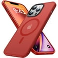 thumbnail image 1 of Magnetic Designed for iPhone 12 Pro Max Case [Compatible with Magsafe][Military Grade Drop Protection] Protective Shockproof Translucent Matte Slim Phone Case for iPhone 12 Pro Max, Red, 1 of 12