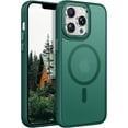 thumbnail image 1 of Magnetic Designed for iPhone 13 Pro Max Case [Military-Grade Drop Tested] [Compatible with Magnet] Slim Frosted Case for iPhone 13 Pro Max Case Phone Case (6.7"), Green, 1 of 12