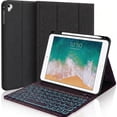thumbnail image 1 of Magnetic Detachable Backlit Bluetooth Keyboard Smart Folio with Pencil Holder Compatible with iPad Pro 12.9" 1st/2nd Gen 2015/2017 Old Models，Black, 1 of 8