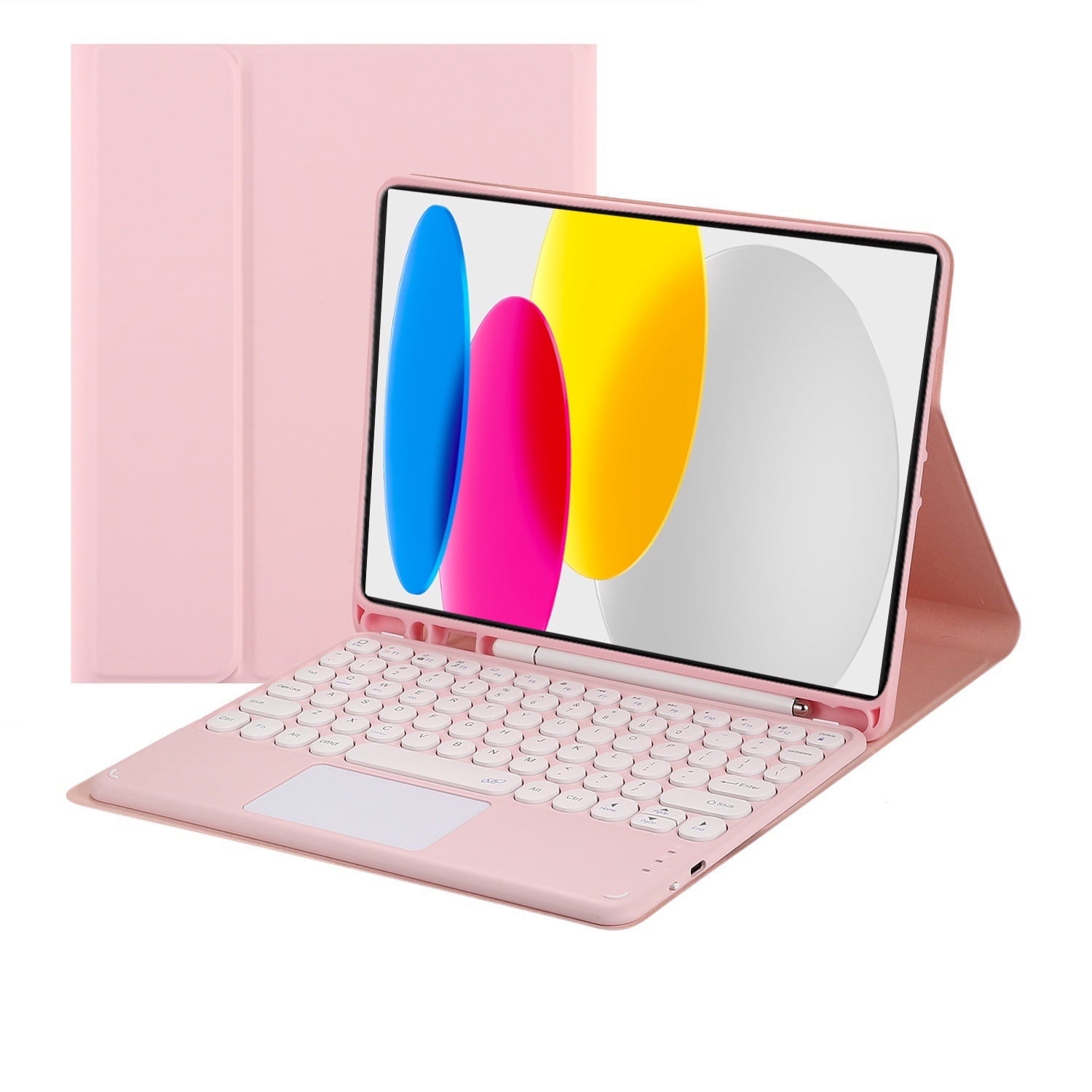 Magnetic Detachable Bluetooth Touch Keyboard for iPad (A16) 11th Generation 11-inch (2025) iPad 10th Generation 10.9-inch (2022) Case Round-cap keyboard