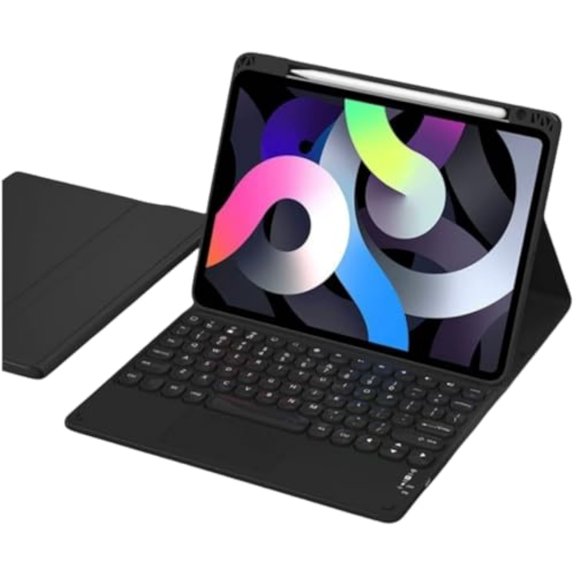 Magnetic Detachable Candy Color Round Keys Keyboard Case with Multi-Touch Trackpad & Pencil Holder for iPad mini 7th Gen (A17 Pro) / iPad mini 6th Generation,Black