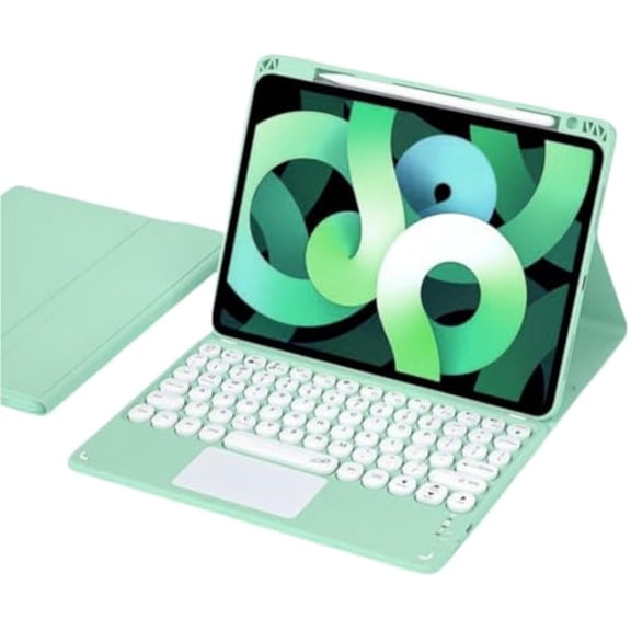 Magnetic Detachable Candy Color Round Keys Keyboard Case with Multi-Touch Trackpad & Pencil Holder for iPad mini 7th Gen (A17 Pro) / iPad mini 6th Generation,Mint Green