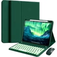 thumbnail image 1 of Magnetic Detachable Candy Round Keyboard Cover with Mouse & Apple Pencil Slot for iPad 7/8/9 Gen 10.2", Air 3, Pro 10.5 2017, Slim Folio Case, Teal, 1 of 7