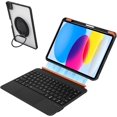 thumbnail image 1 of Magnetic Detachable Keyboard Case for iPad 10th Gen / iPad 11th Gen A16, Backlit Trackpad, Pen Holder, 360° Rotatable Stand，Black, 1 of 8