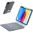 thumbnail image 1 of Magnetic Detachable Keyboard Case for iPad 10th Gen / iPad 11th Gen A16, Backlit Trackpad, Pen Holder, 360° Rotatable Stand,Gray, 1 of 8