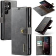 thumbnail image 1 of Magnetic Detachable Wallet Stand Leather Phone Case for Samsung Galaxy S20 S10 S9 S8 Ultra Plus FE, Business Coin Purse Shell, Unique Card Holder Back Cover(Dark Gray,S20 Plus), 1 of 8