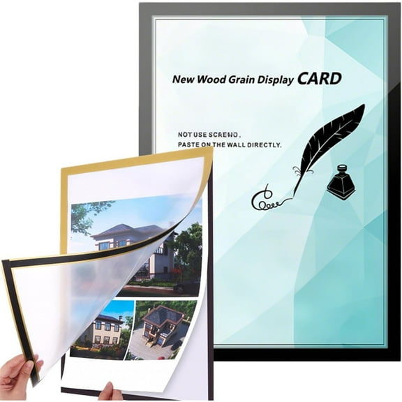 Magnetic Diamond Art Photo Frames, 2026 New Magnetic Sign Holder for Wall, Durable Magnetic Display Frame for Posters, Portable Window Sign Holder for Store Display (6pcs Silver, 8.5"x11")