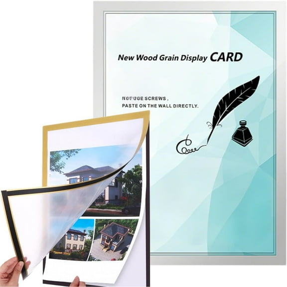 Magnetic Diamond Art Photo Frames, 2026 New Magnetic Sign Holder for Wall, Durable Magnetic Display Frame for Posters, Portable Window Sign Holder for Store Display (6pcs Silver, 8.5"x11")