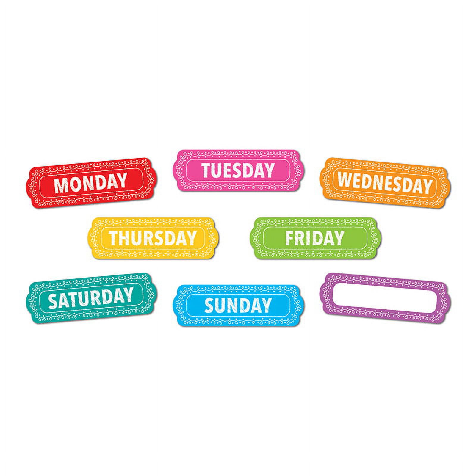 Chalk Loop Magnetic Die-Cut Timesavers & Labels, Days of the Week, Chalk Loops, 8 ...
