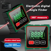 Magnetic Digital Angle Finder with Electronic Laser,USB Charging Digital Level Box Angle Finder with Laser,4-side Strong Magnetic Angle Gauge Inclinometer Level