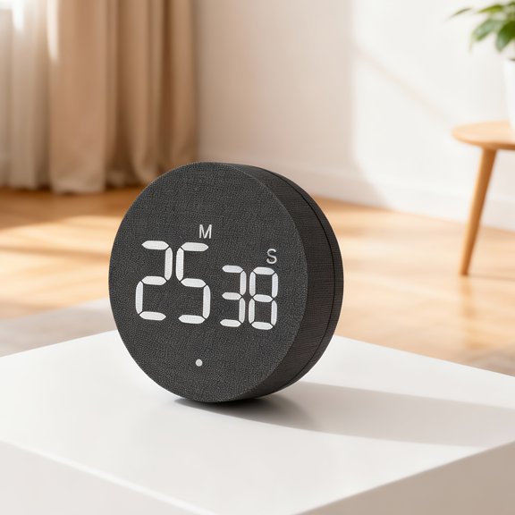 Magnetic Digital Kitchen Timer with Rechargeable Battery and Fabric Mesh Cover, 99-Minute Countdown and Count Up Functions, Ideal for Cooking, Task Management, and Productivity