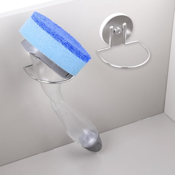 Magnetic Dish Wand Holder for Stainless Steel Kitchen Sink, Keep Sponge or Bristle Brush Neat in the Sink, SUS 304 Stainless Steel Dish Sponge Organizer, Silver 1 Pack