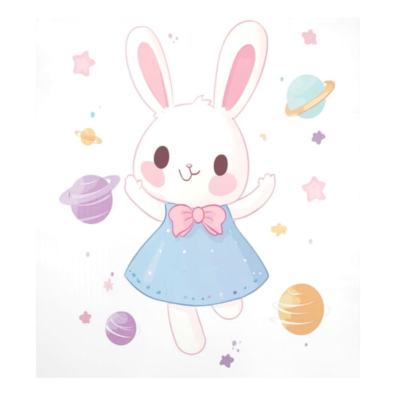 Magnetic Dishwasher Decal - 23x26 Inches Single-Sided Print, Cuttable, for Dishwasher, Refrigerator, and Other Metal SurfacesCute Cartoon Vector Bunny