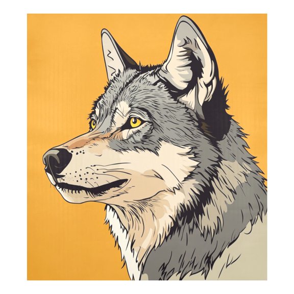 Magnetic Dishwasher Decal - 23x26 Inches Single-Sided Print, Cuttable, for Dishwasher, Refrigerator, and Other Metal SurfacesA Sketched Wolf