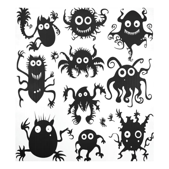 Magnetic Dishwasher Decal - 23x26 Inches Single-Sided Print, Cuttable, for Dishwasher, Refrigerator, and Other Metal SurfacesBlack Vector Cartoon