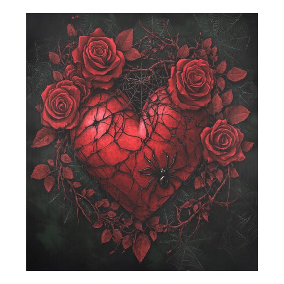 Magnetic Dishwasher Decal - 23x26 Inches Single-Sided Print, Cuttable, for Dishwasher, Refrigerator, and Other Metal SurfacesGothic Heart