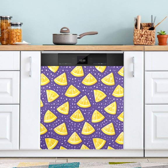 Magnetic Dishwasher Sticker Decorative Fridge Magnet Sticker for Kitchen Appliance Purple Triangle Pop