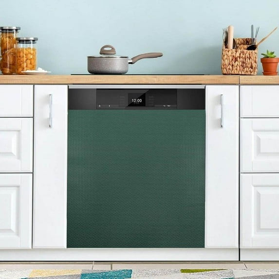 Magnetic Dishwasher Stickers Hunter Green Kitchen Dishwasher Cover Sticker, Panel Decal Home Decor Cabinet Appliances Stickers, 23"x 26"